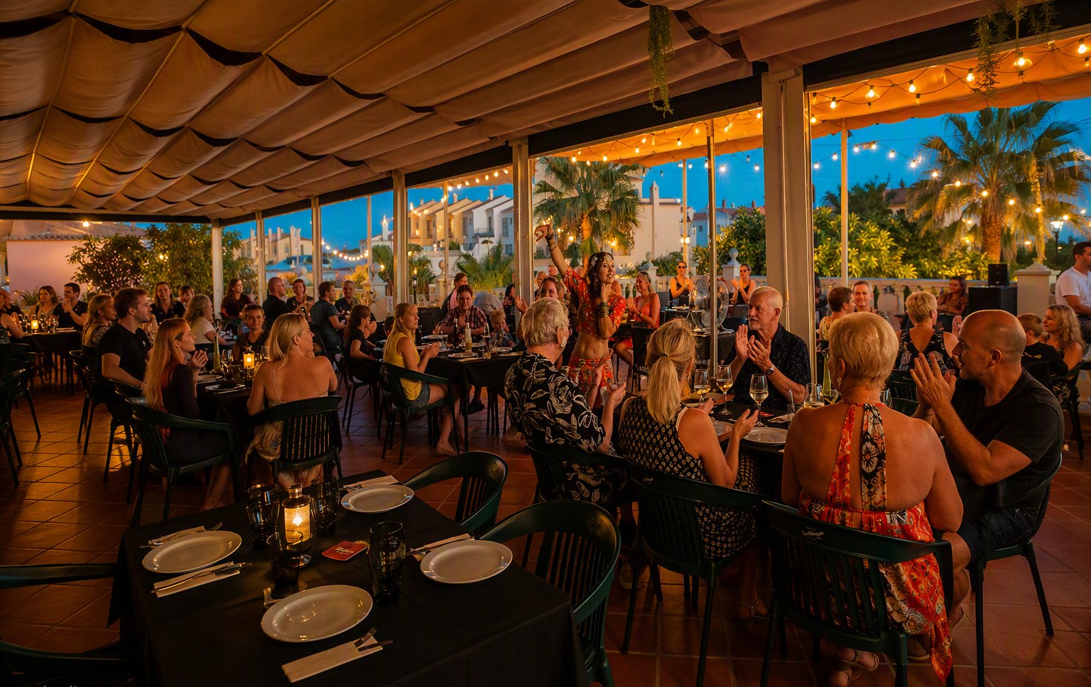 The lively dining room of Food Karma